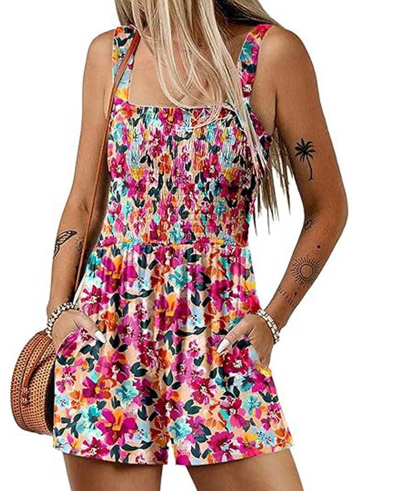 Jumpsuit geblümt lässig Träger-Shorts