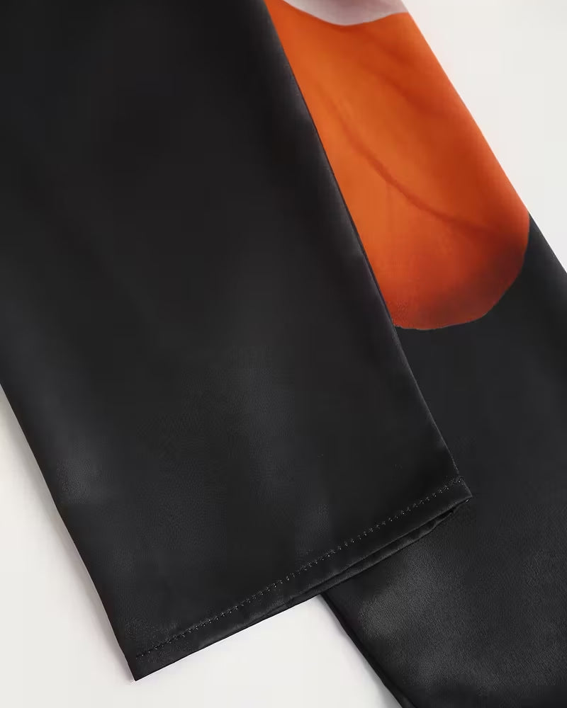 Bluse Revers gerade Schulter bedruckt