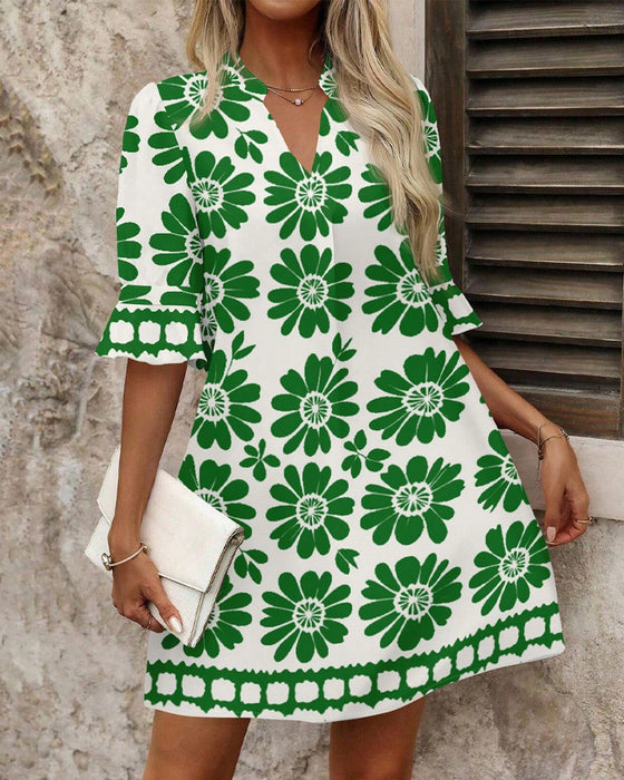 Elegantes Straight Kleid mit Blumenprint