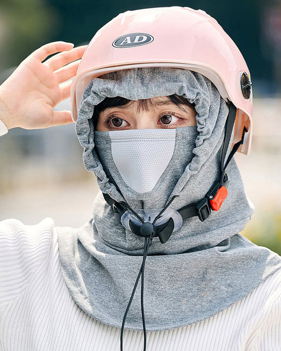 Gesichtsmaske mit Kapuze und Halswärmer zum Radfahren