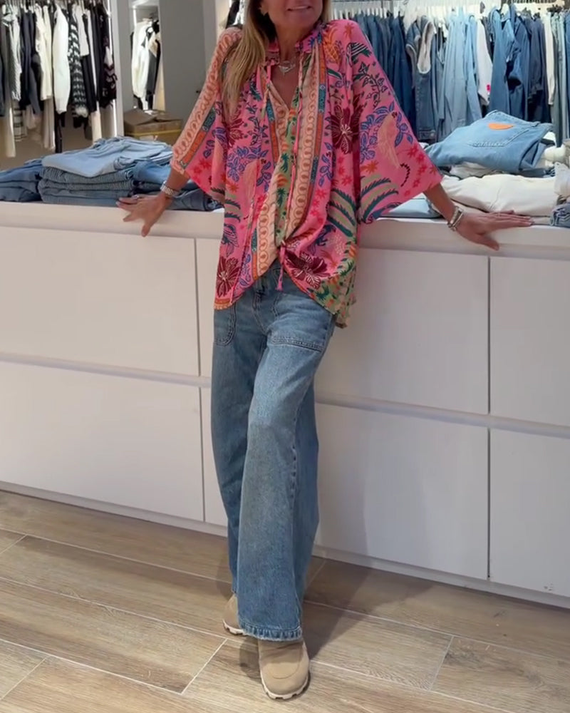 Bluse Bohemian Druck