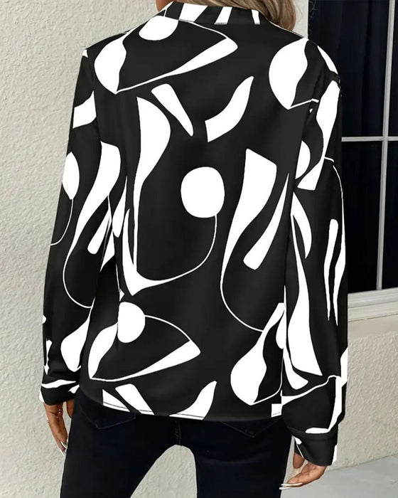 Bluse Abstrakt Geometrisch Print
