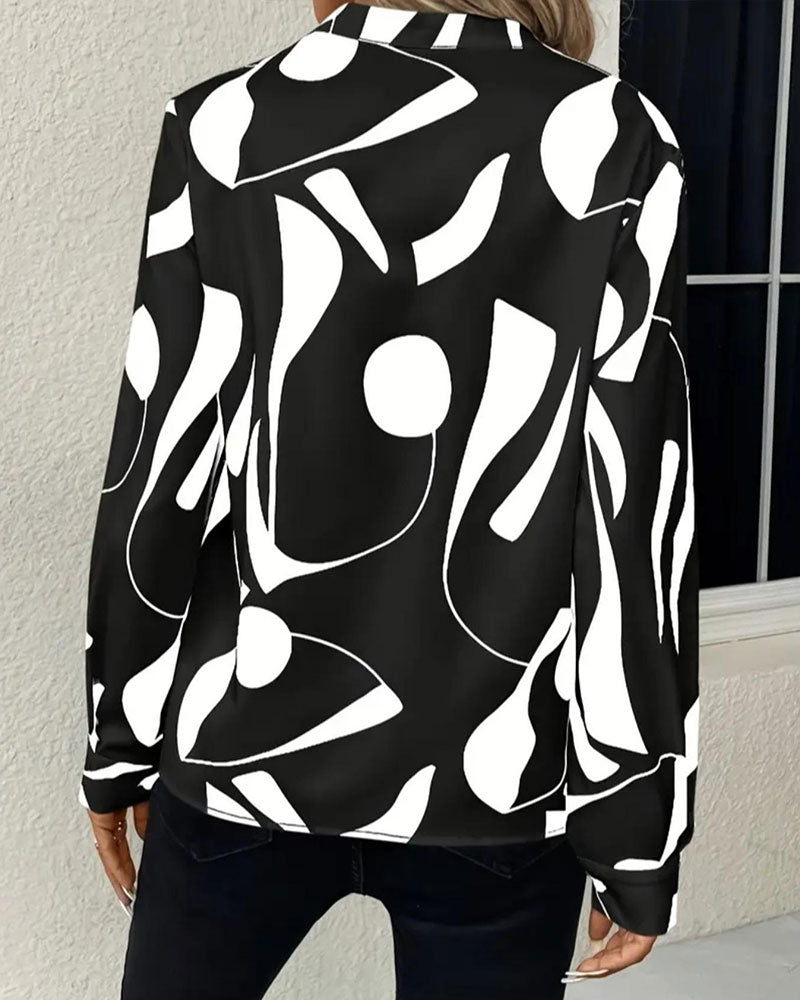 Bluse Abstrakt Geometrisch Print