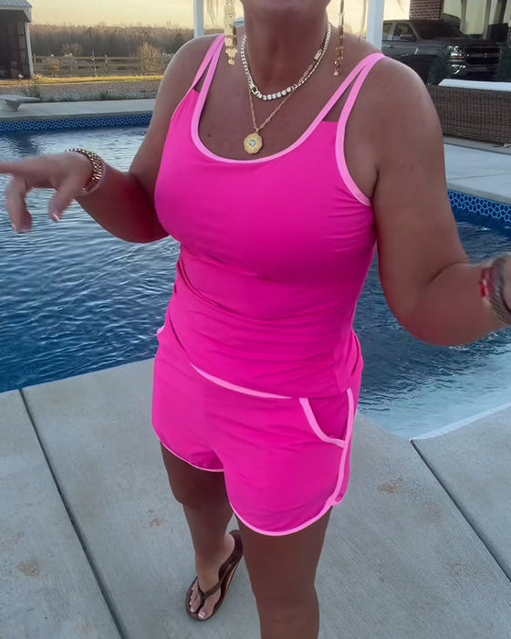 Tankini Mit Farbkontrast Paspelierung Und Biese