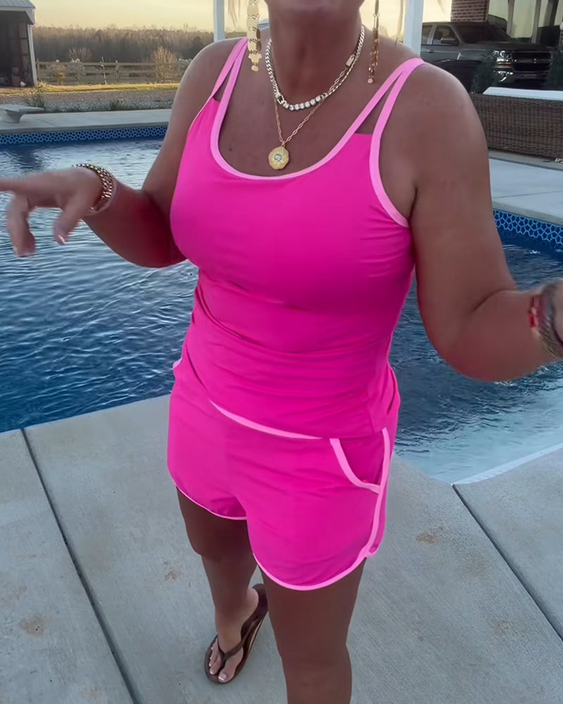 Tankini Mit Farbkontrast Paspelierung Und Biese