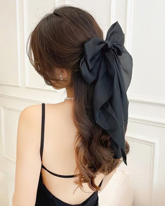🔥 Große Schleife Haarspange Für Damen – Hochzeit & Alltag Pferdeschwanz Accessoire Mit Langem Ende