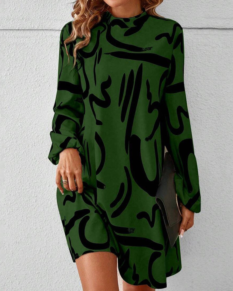 Kleid modisch geometrischer Kontrastdruck