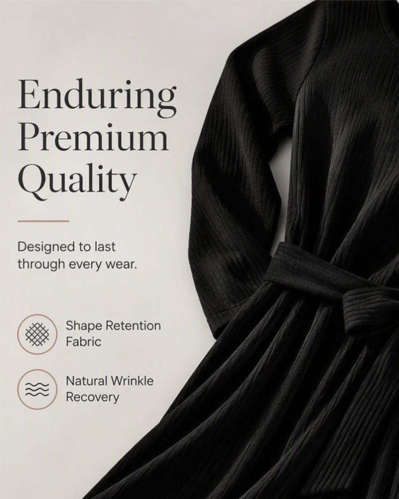 Kleid Langarm Rundhals A-Linie