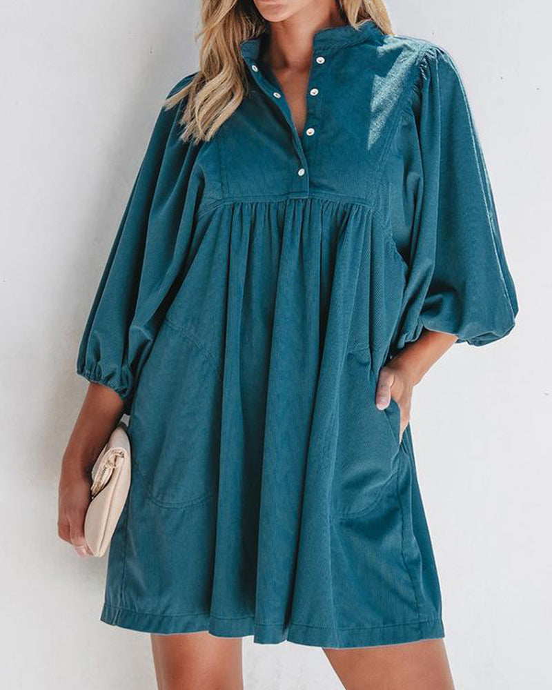 Kleid Plain Corduroy Mini