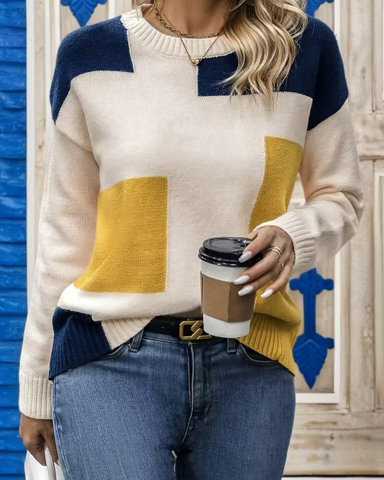 Modischer Pullover mit Rundhalsausschnitt