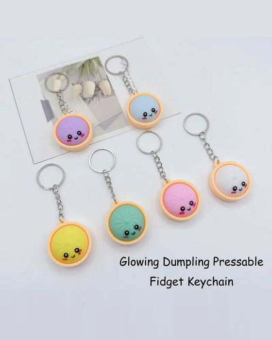 Süßes Dumpling Drückbares Leuchten Squishies Fidget Schlüsselanhänger