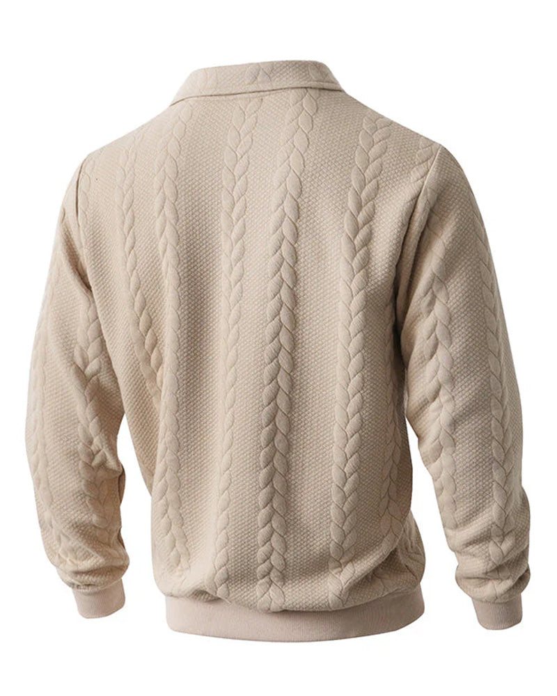 🔥Sonderangebote – Herren Lässiger Halbzip-Kabelstrickpullover