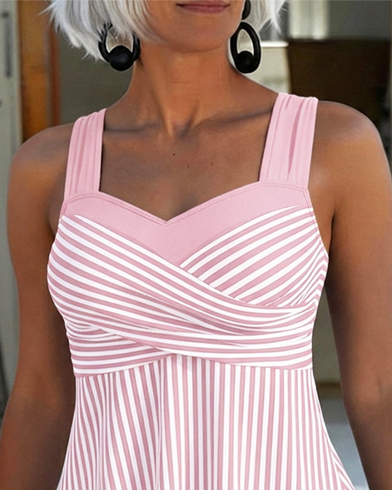 Tankini Gestreift Camisole Zweiteilig