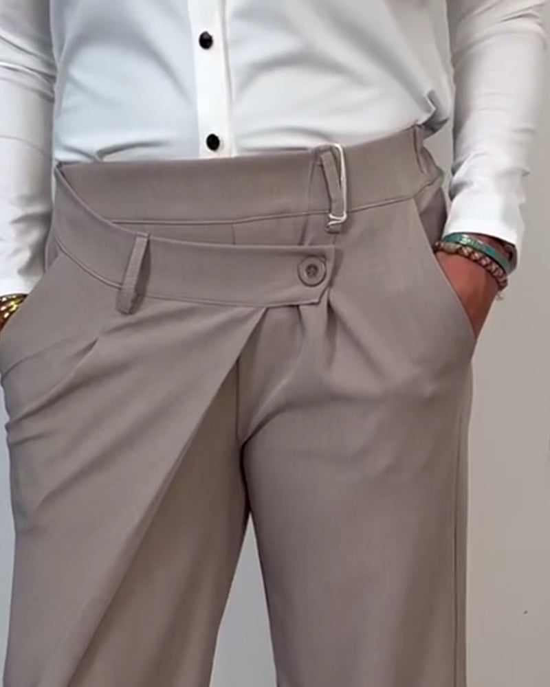 Hose Casual Unifarben Asymmetrisch