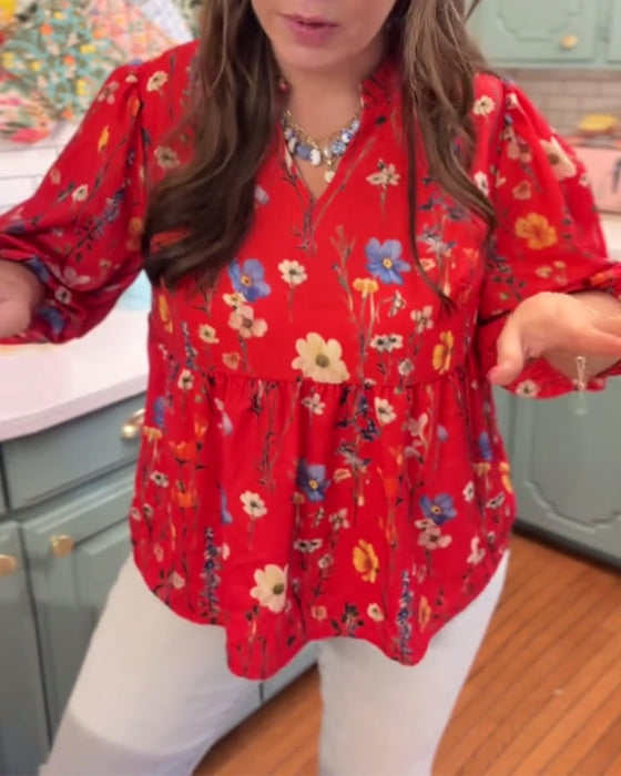 Bluse Puffärmel floral