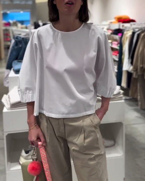Locker Sitzende Bluse Mit Fledermausärmeln