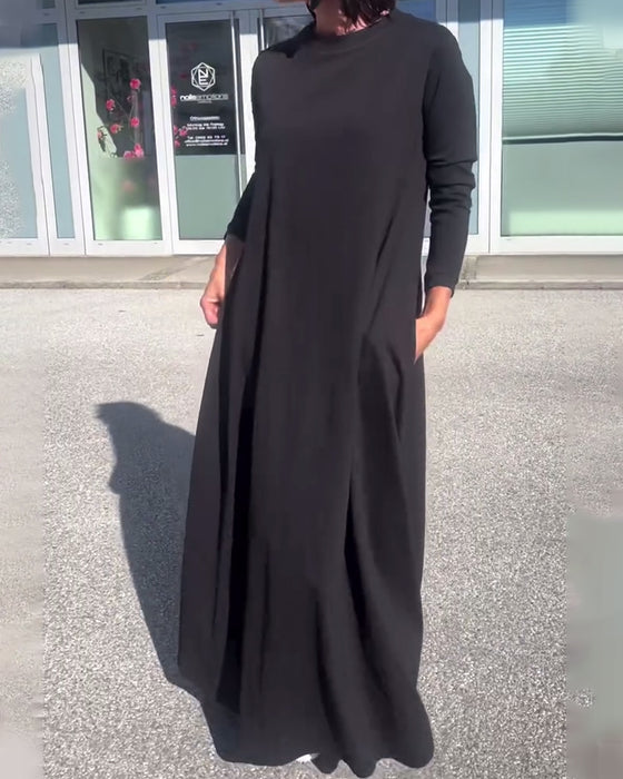 Kleid Locker Langarm Rundhals