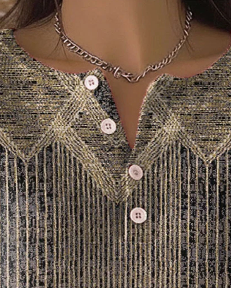 Pullover elegant Knopfleiste retro