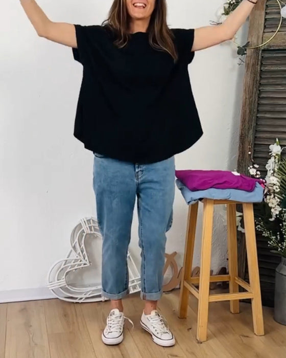 T-Shirt mit runden Hals und kurzen Ärmeln
