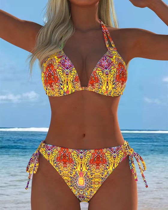 Bikini Farbig Halter Druck