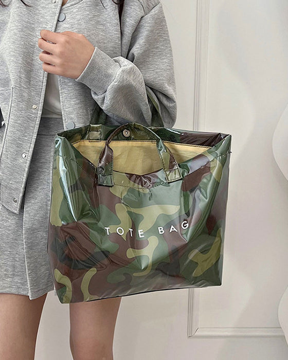 Tragetasche Damen Tarnung Und Blattdruck