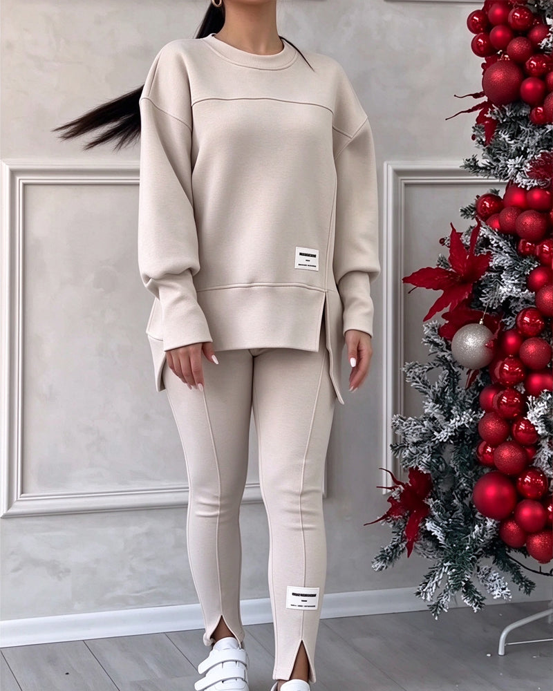 Set Bedruckt Sweatshirt Und Jogginghose