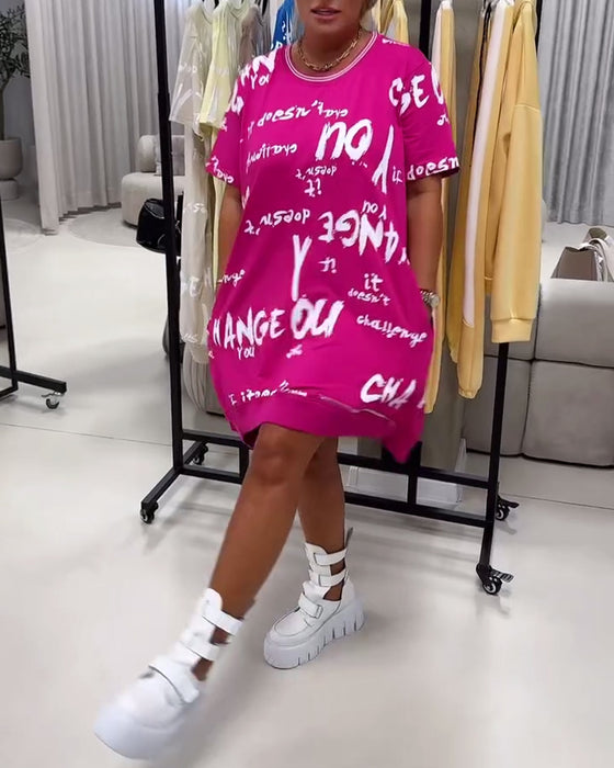 Kleid Lose Buchstabdruck