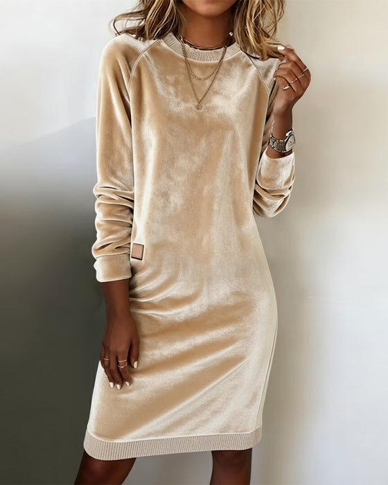 Kleid modisch rundhals langärmelig