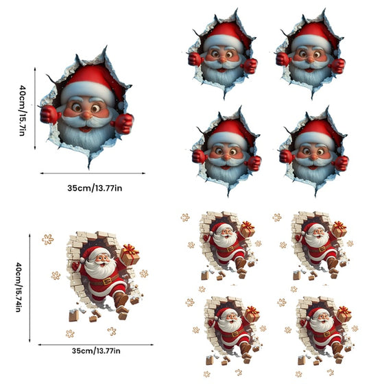 Weihnachtsmann Wandaufkleber Set