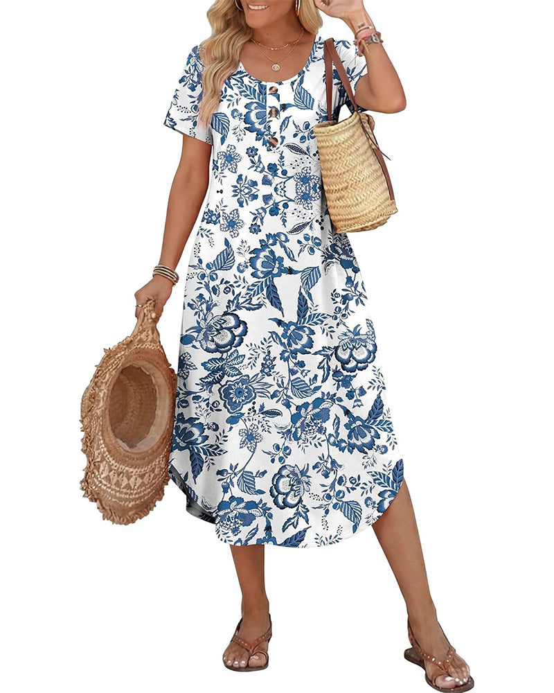 Kleid A-Saum Gedruckt