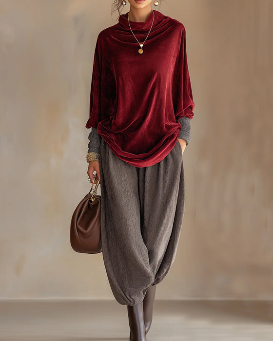 Bluse Drapierter Ausschnitt Lässig