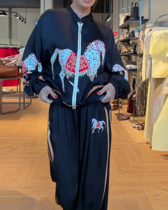 Set Kurze Jacke Und Lässige Hose