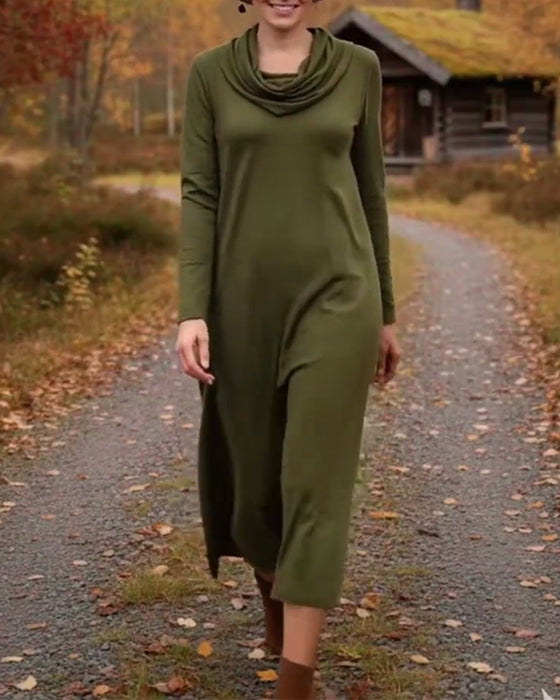 Kleid lässig einfache einfarbige Tasche