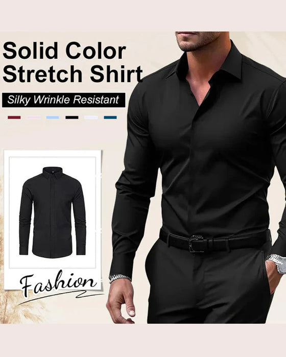 Herren Langarmhemd Uni