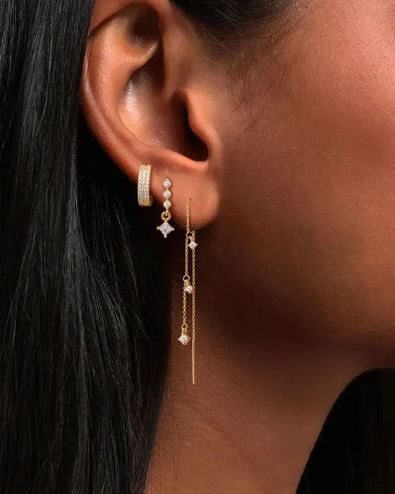 3 Schichten Kette Ohrringe Für Damen