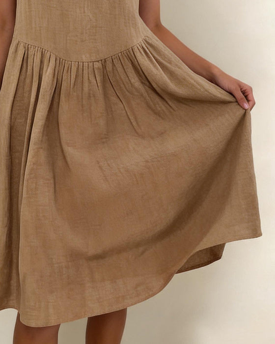 Kleid Halter Ärmellos A-Linie