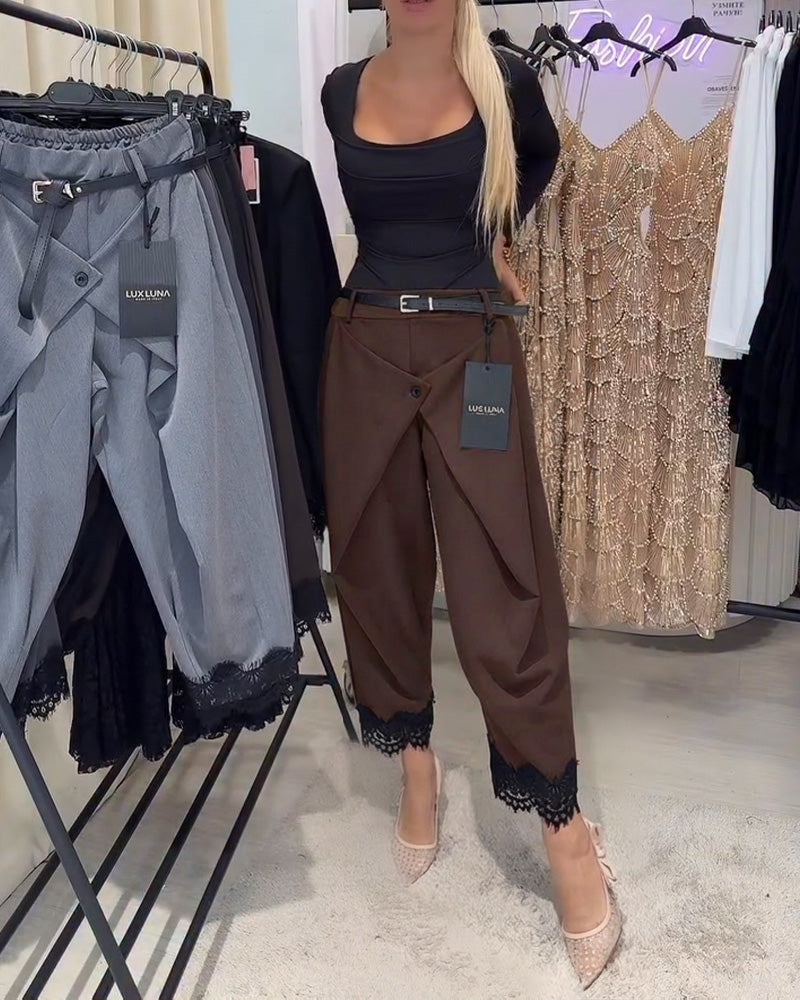 Hose Modisch Spitze Sticken Harem