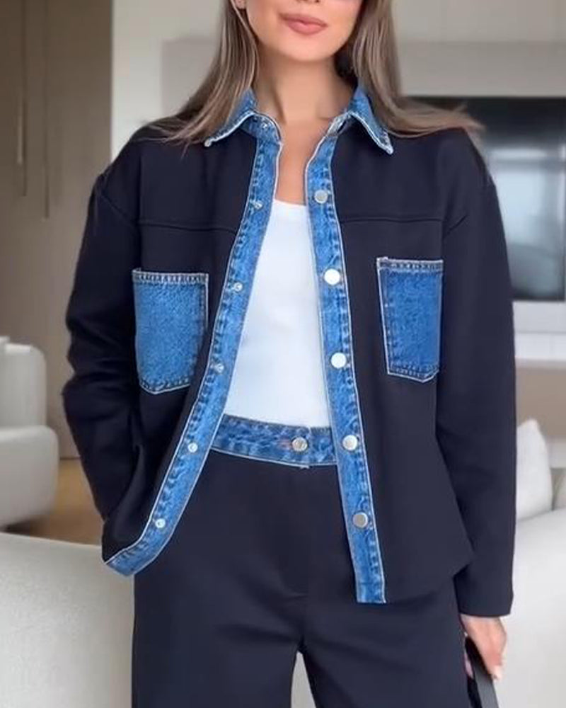 Hemd Farbkontrast Revers