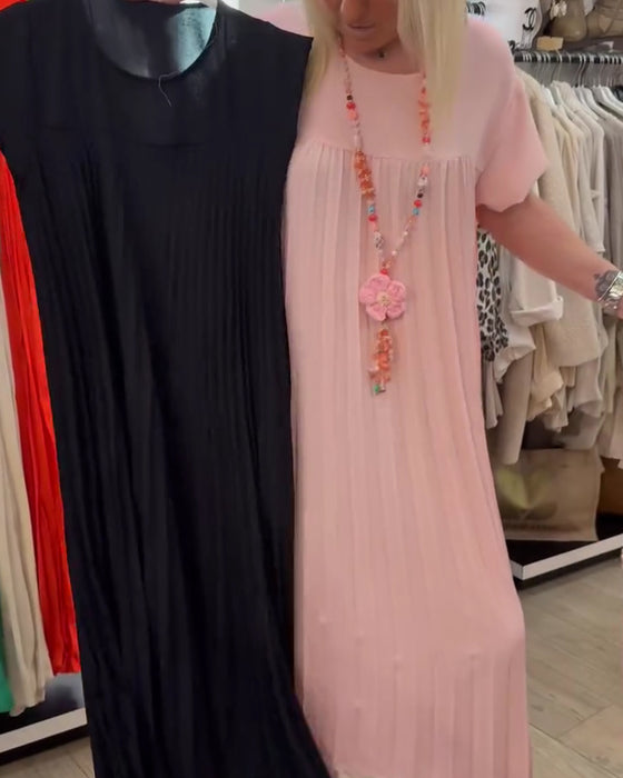 Kleid Plissiert Locker Plus Size