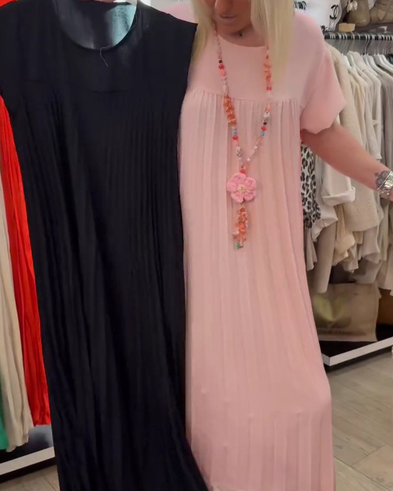 Kleid Plissiert Locker Plus Size