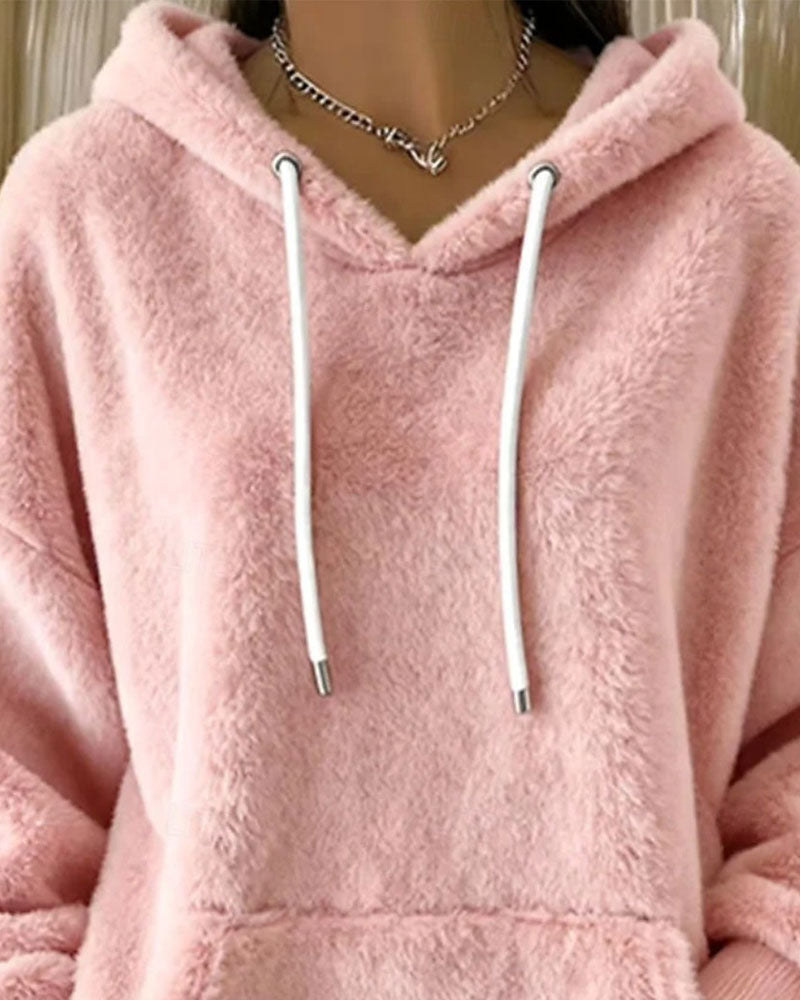 Hoodie Plüsch Mit Kapuze Locker