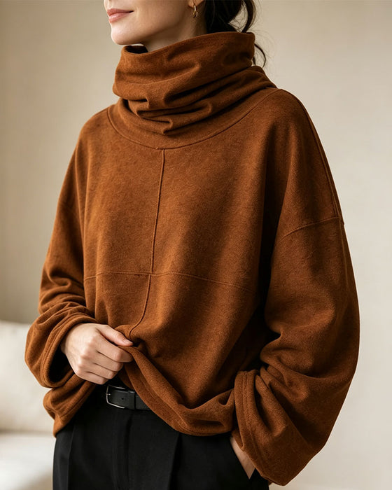Sweatshirt Rollkragen Langarm Lässig