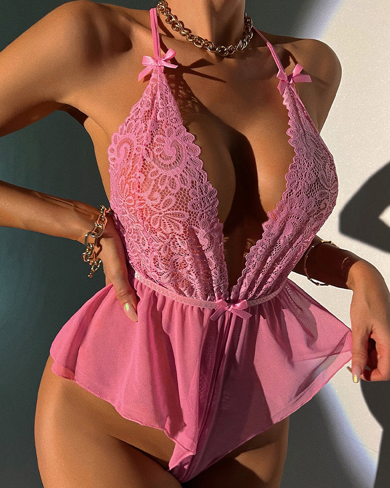 Dessous sexy einteilig mit Trägern