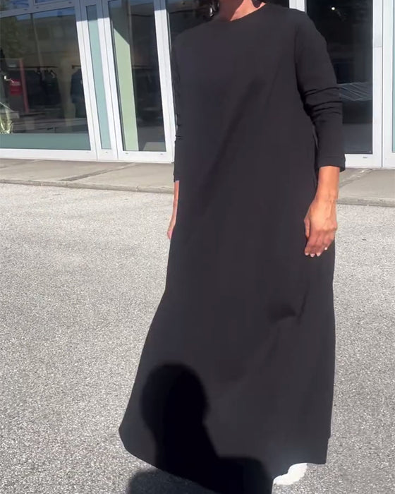 Kleid Locker Langarm Rundhals