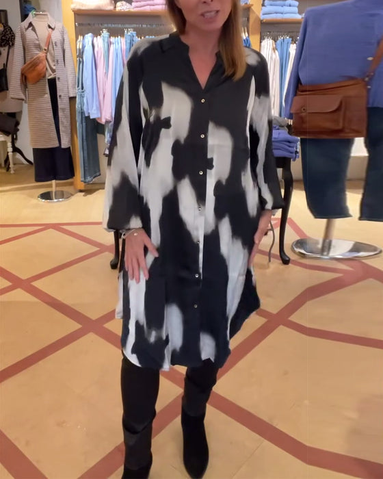 Kleid Revers Shibori Shirt
