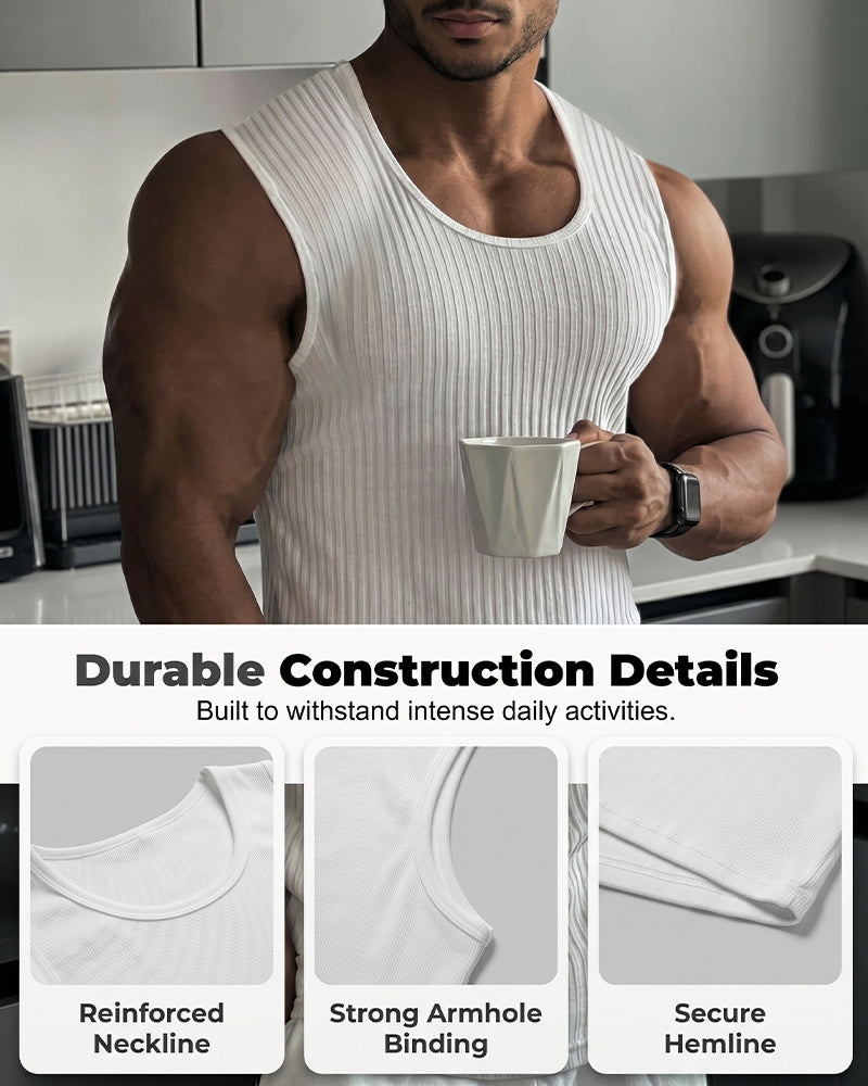 Tanktop Unifarben Vertikalstreifen