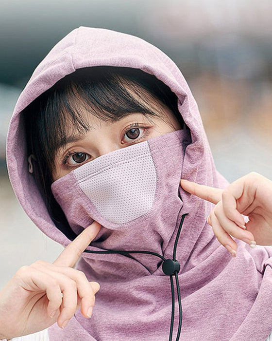 Gesichtsmaske mit Kapuze und Halswärmer zum Radfahren