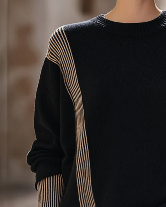 Pullover Unregelmäßig Geometrisch Locker