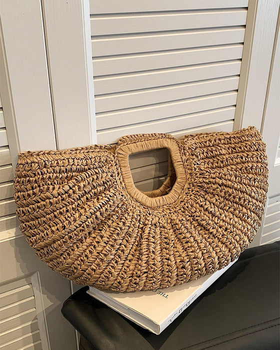 Tasche mondförmig Stroh