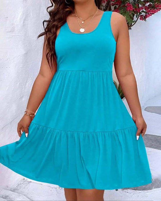 Kleid Doppellage Lagen Rüsche Tank
